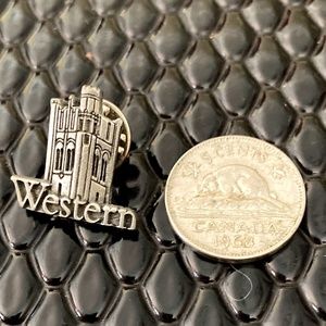 Vintage 60s  Pewter Pin Western University Canada